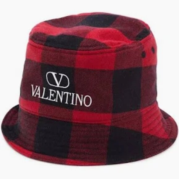 Logo Buffalo Checks Virgin Wool Bucket Hat
